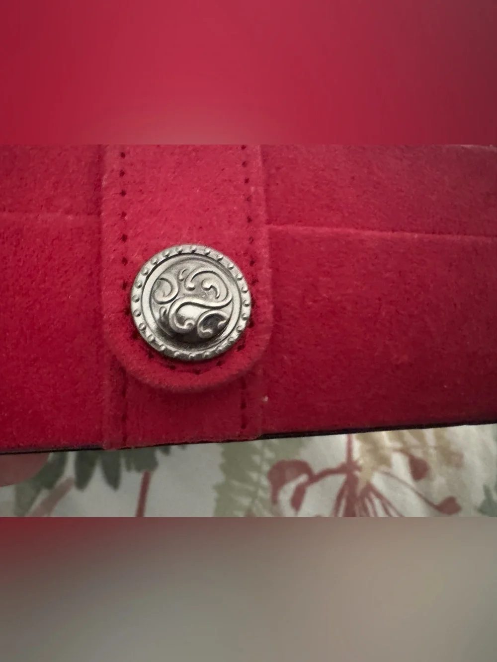 Mele & Co Red Velvet Jewelry Box with removable tray